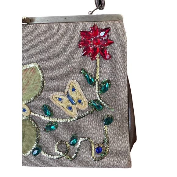 Caron of Houston, TX Vintage Handbag with Velvet, Sequins and Jeweled Design - Picture 11 of 15